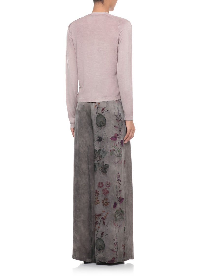 Avant Toi Purple Ribbed Trims Cashmere-Silk Cardigan