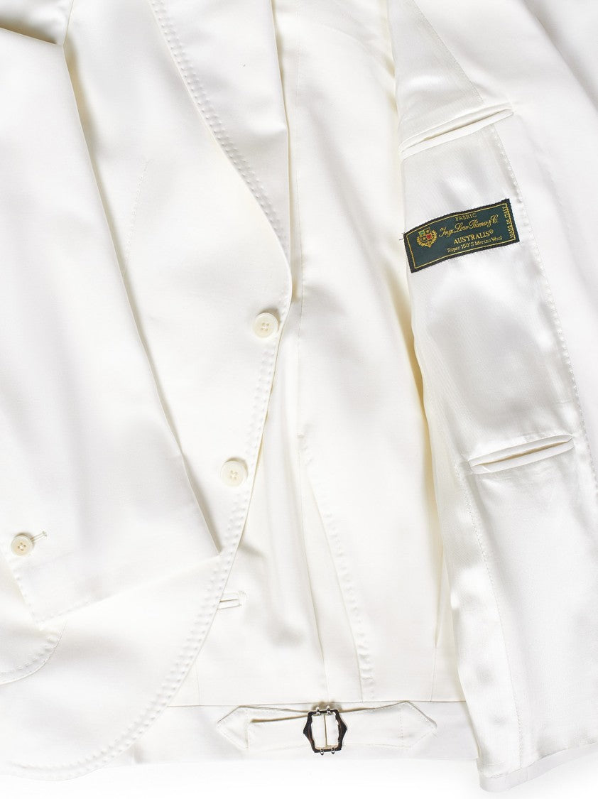 Franzese Collection Tailored Virgin Wool White Suit