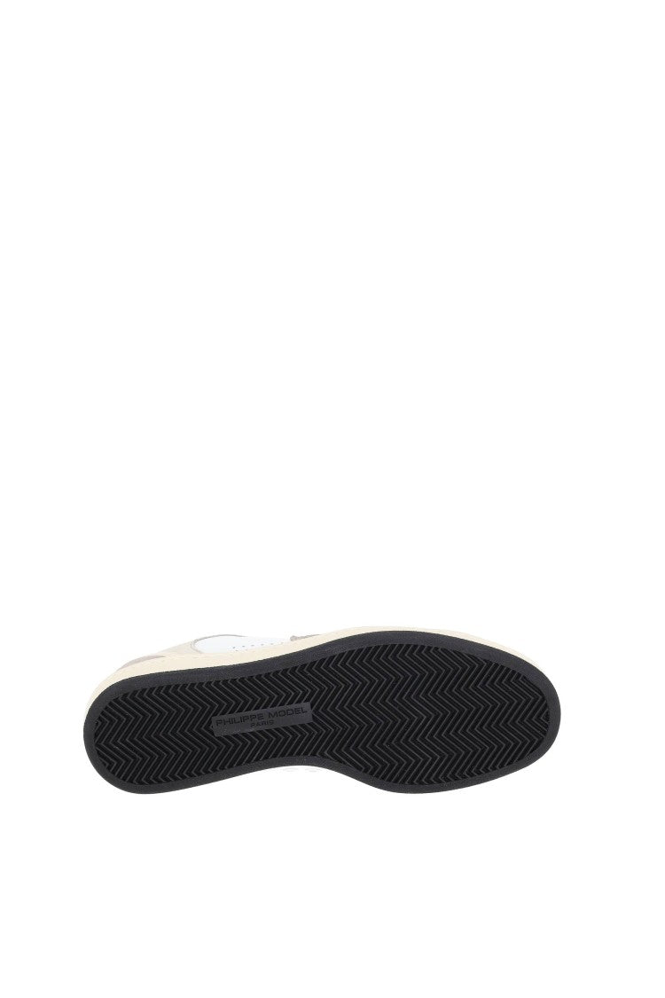 Philippe Model Pigalle Leather And Suede Blue Heel Sneakers