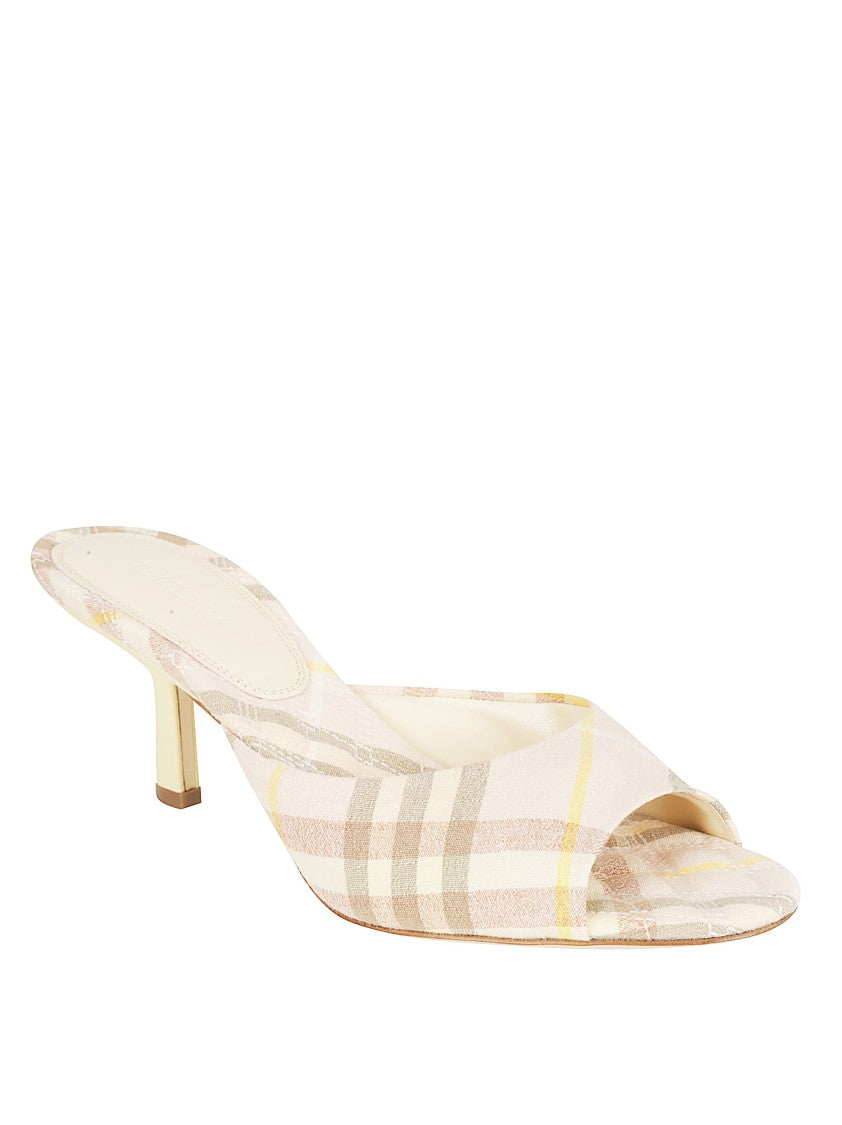 Burberry Open-Toe Heels With Textured Upper
