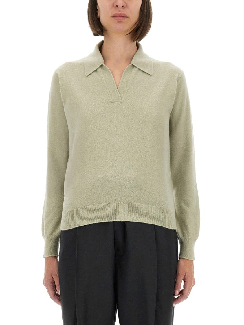 Maison Margiela Relaxed-Fit Virgin Wool Polo With Classic Collar