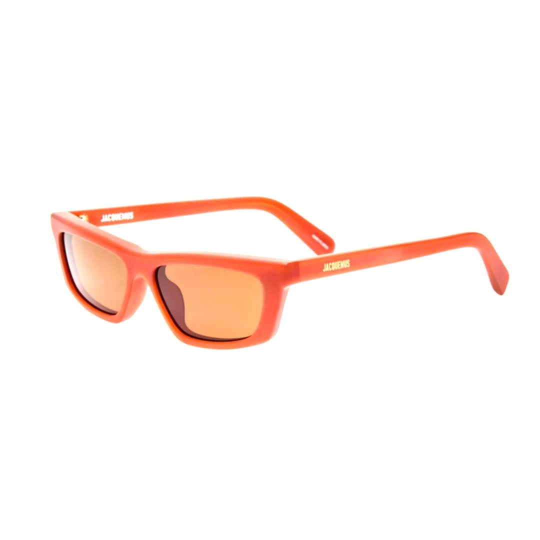 Jacquemus Jac Bold Rectangular Acetate Sunglasses In Orange