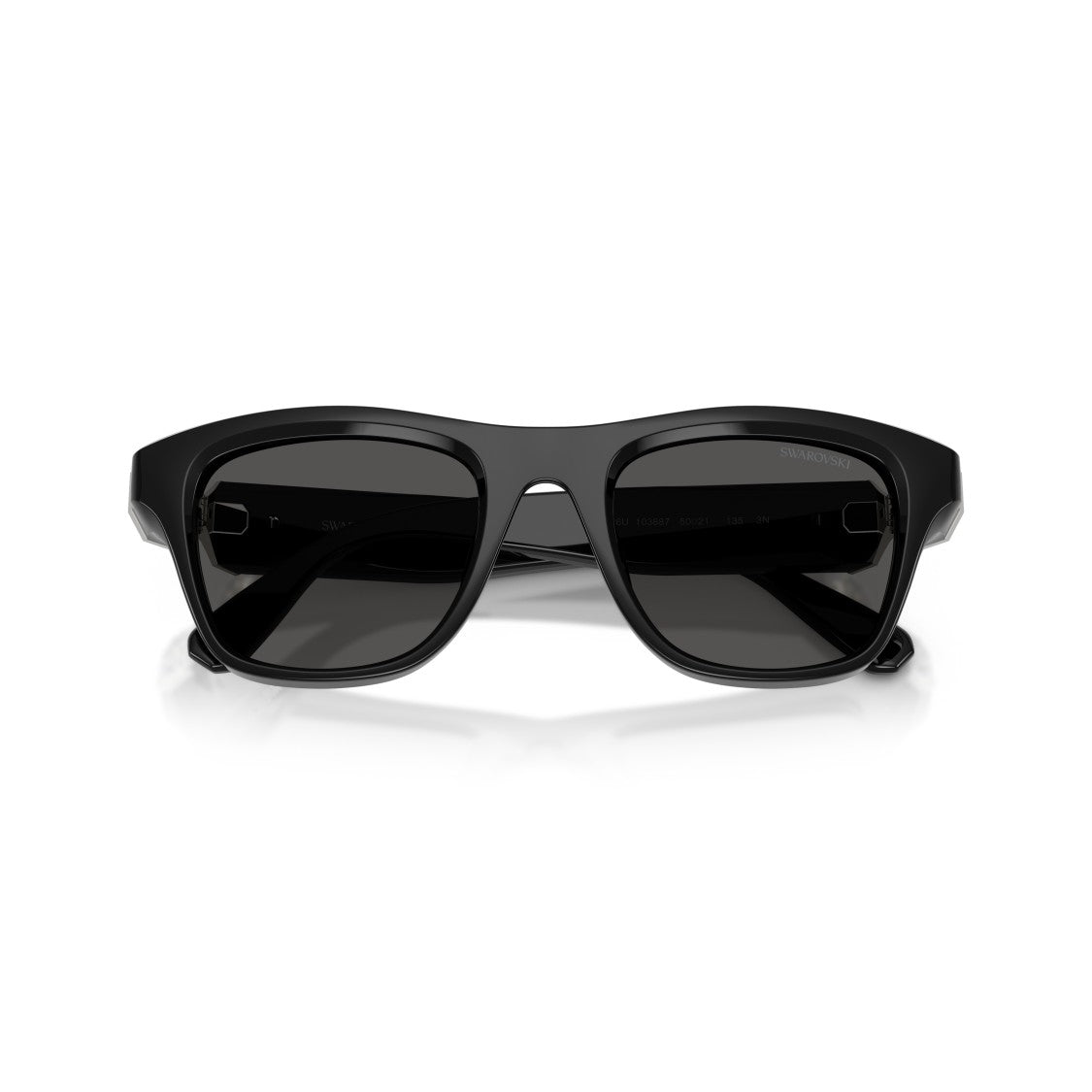Swarovski 0Sk6056u Rectangular Black Sunglasses With Crystal Embellishments
