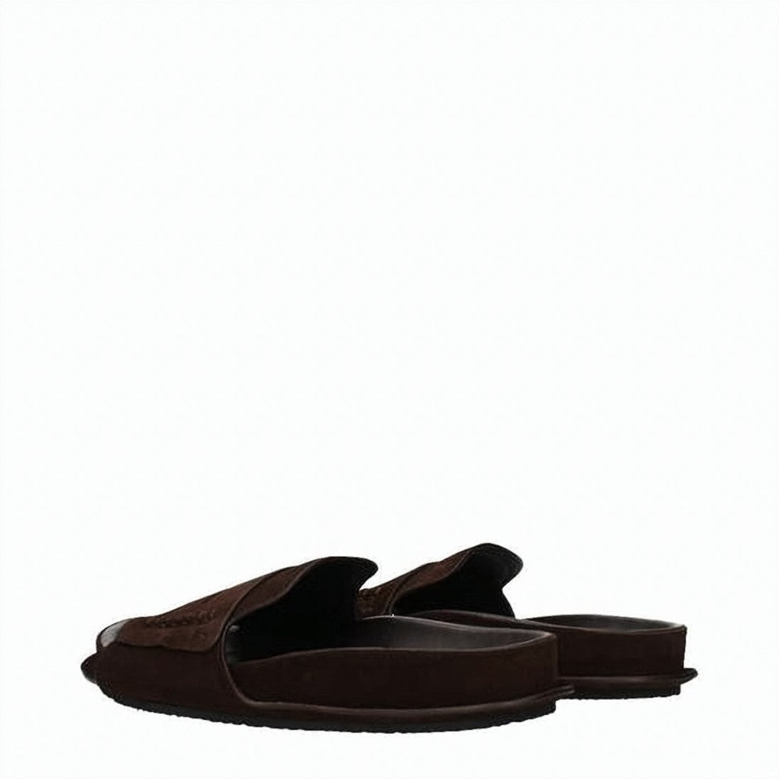 Jacquemus Dark Brown Calf Leather Contoured Mules