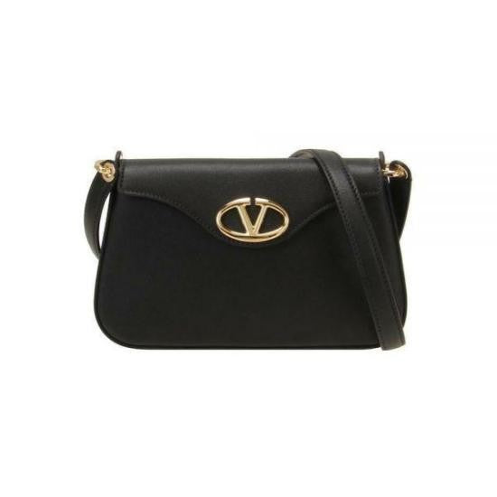 Valentino Garavani Structured Black Cowhide Leather Crossbody Bag