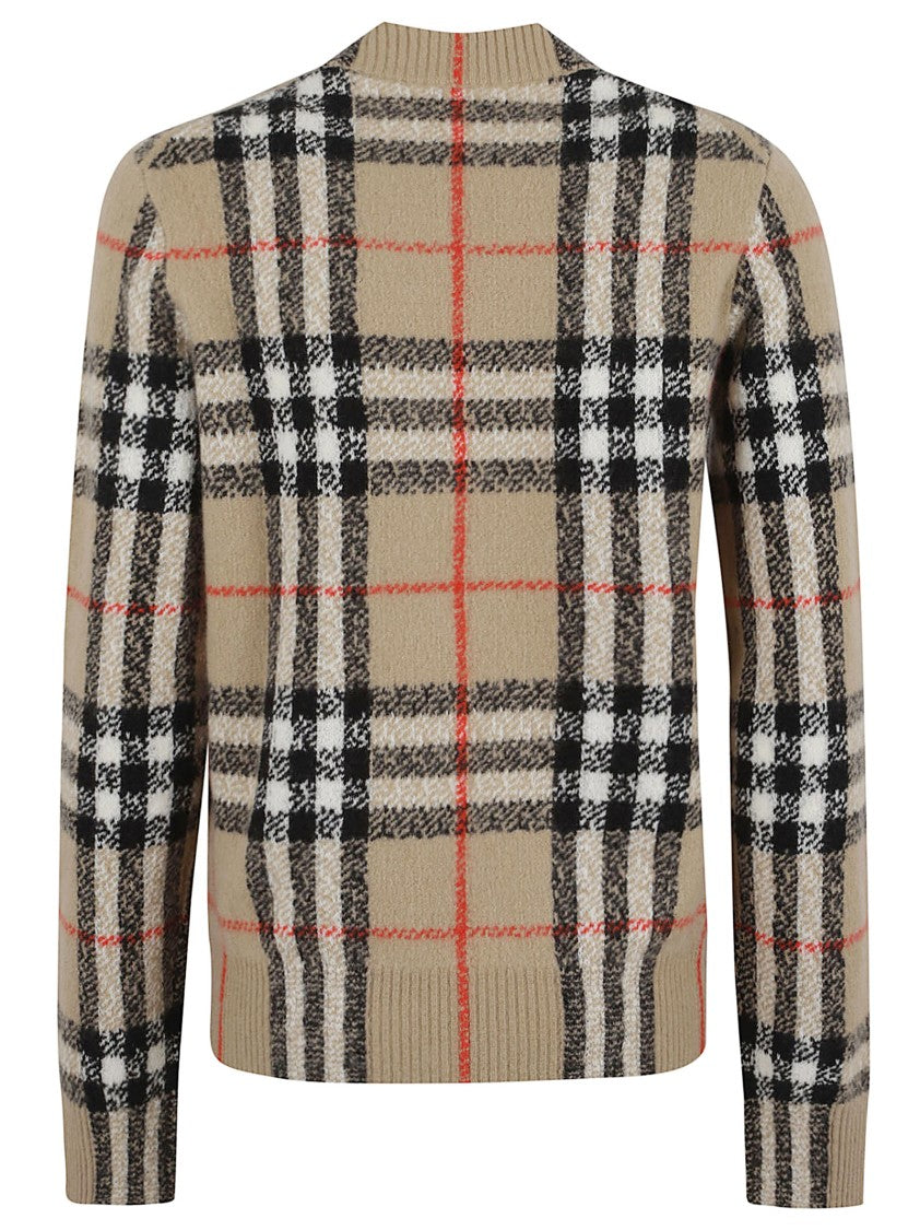 Burberry Checked Cashmere And Wool Knitwear Sweater