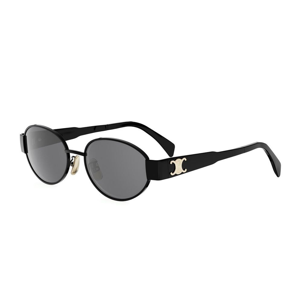 Celine Metal Triomphe Oval Black Metal Triomphe Sunglasses