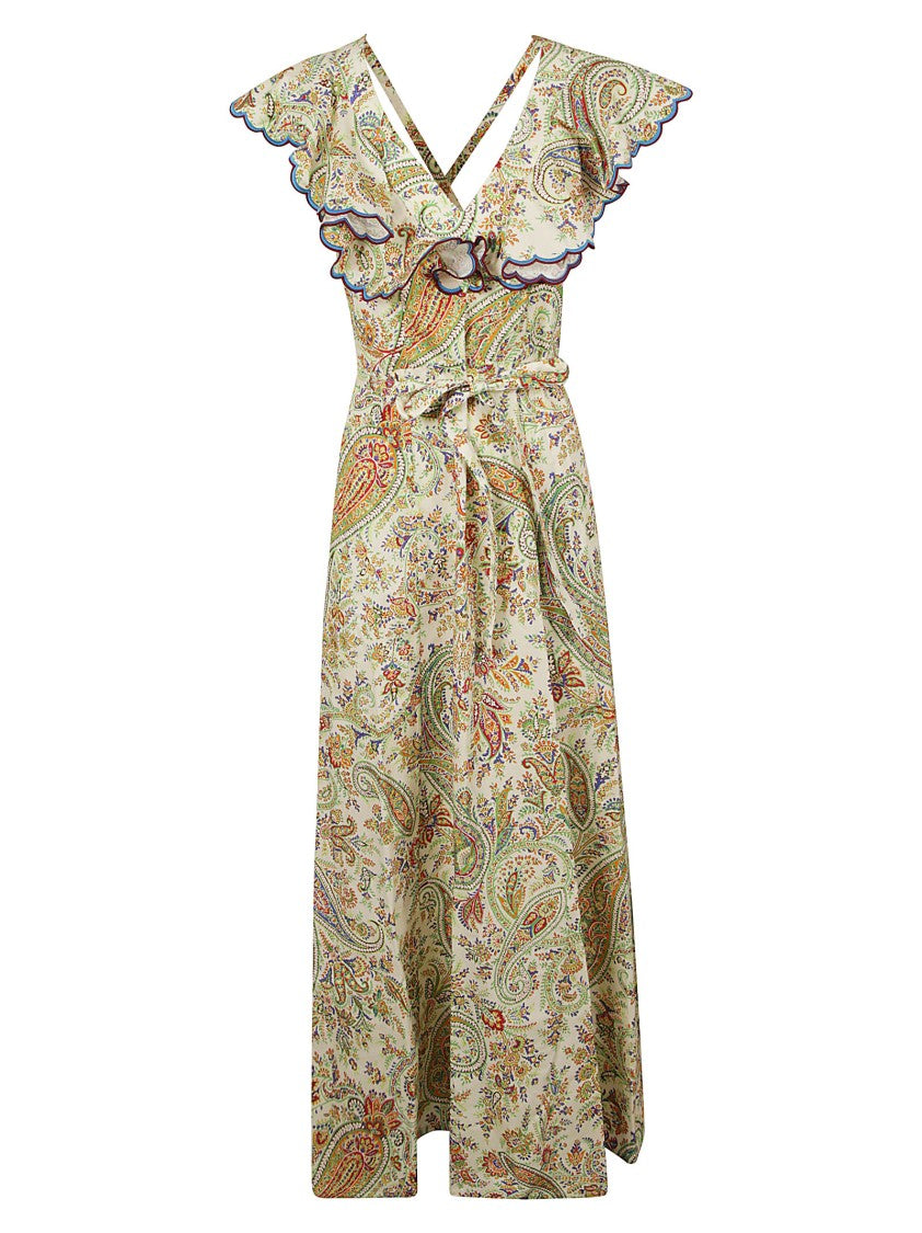 Etro Multicolored Paisley Print Maxi Dress
