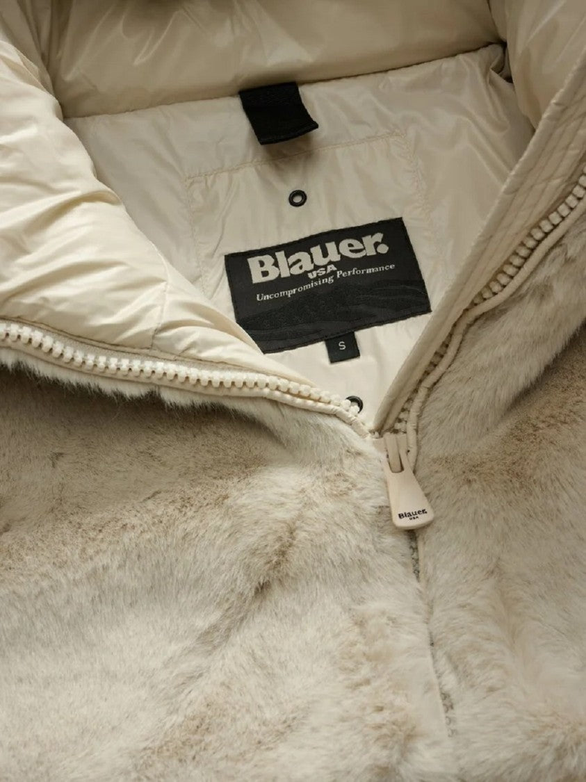 Blauer Faux Fur And Nylon Coat