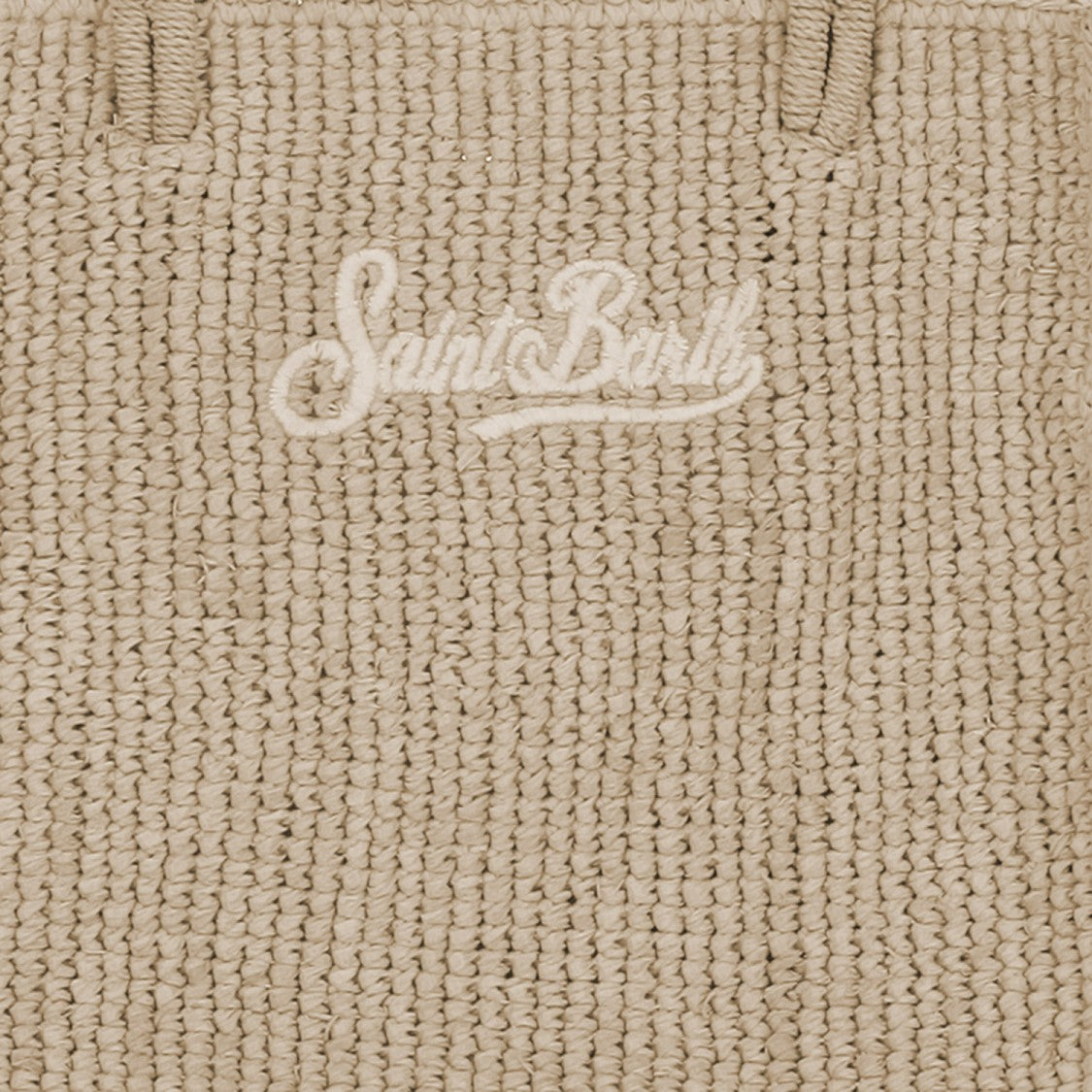 Mc2 Saint Barth Woven Raffia Handbag With Front Logo Detail