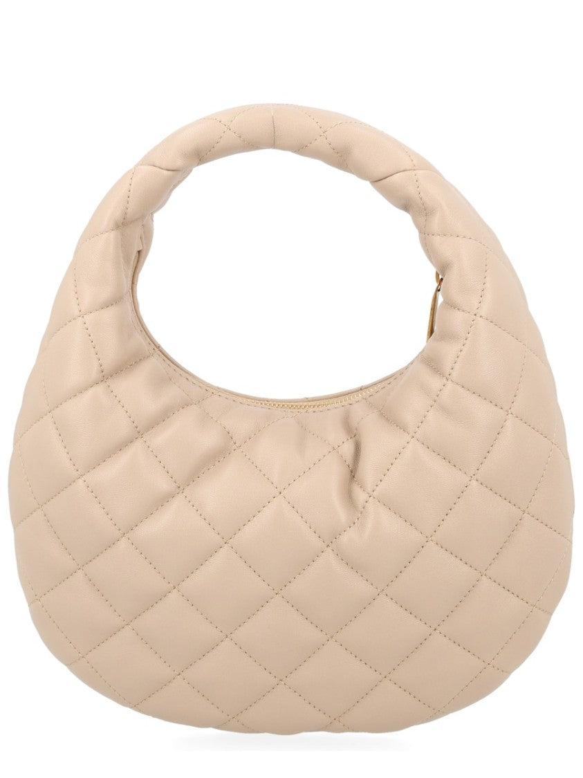 Saint Laurent Crescent-Shaped Quilted Handbag With Metallic Emblem