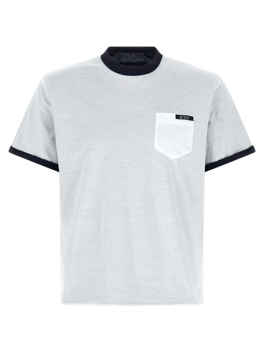 Prada Reversible Cotton Jersey Crew Neck T-Shirt With Distinctive Logo