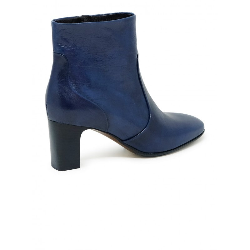 Mara Bini Blue Leather Ankle Boots