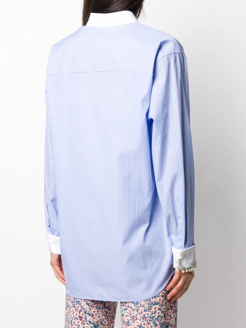 N°21 Pinstriped Long-Line Shirt