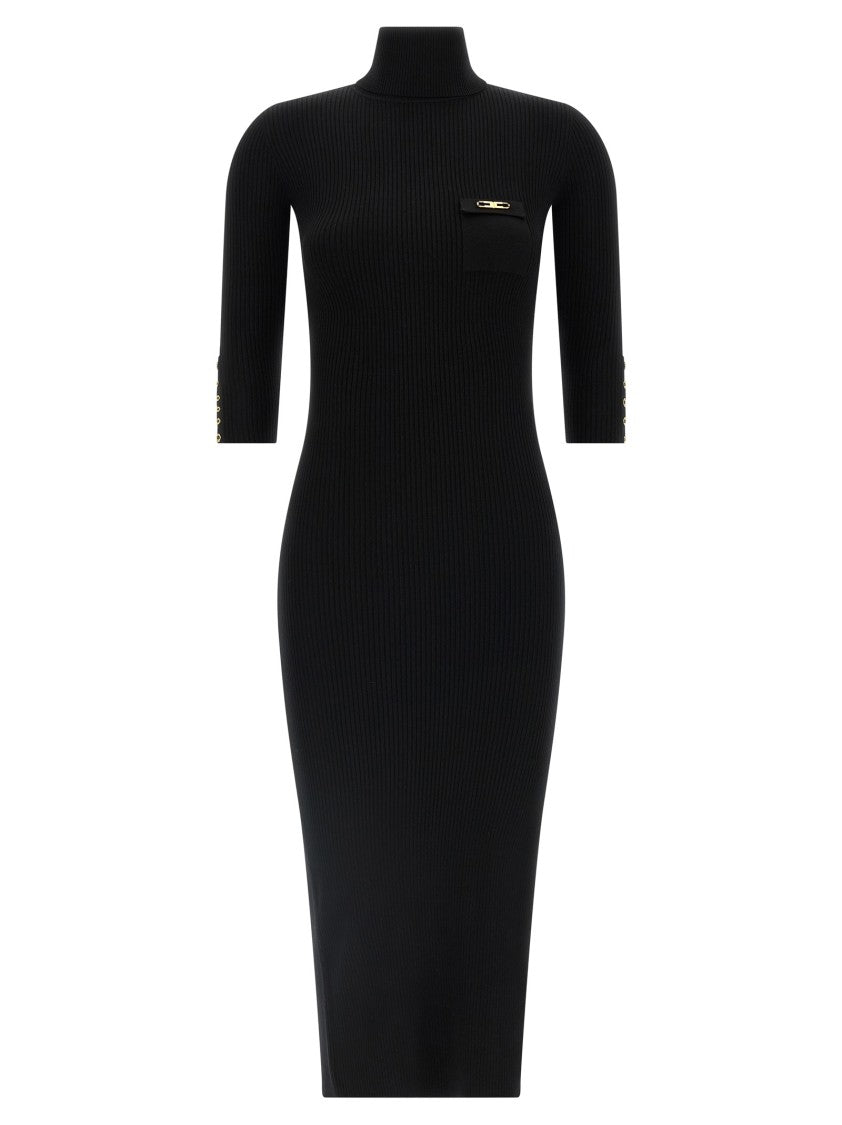 Elisabetta Franchi Ribbed Knit Midi Dress