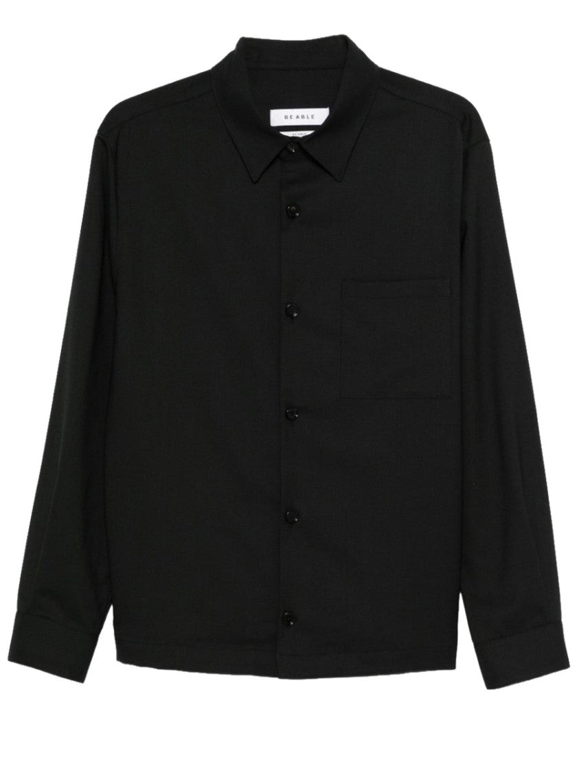 Be Able Black Leroy Virgin Wool-Blend Shirt