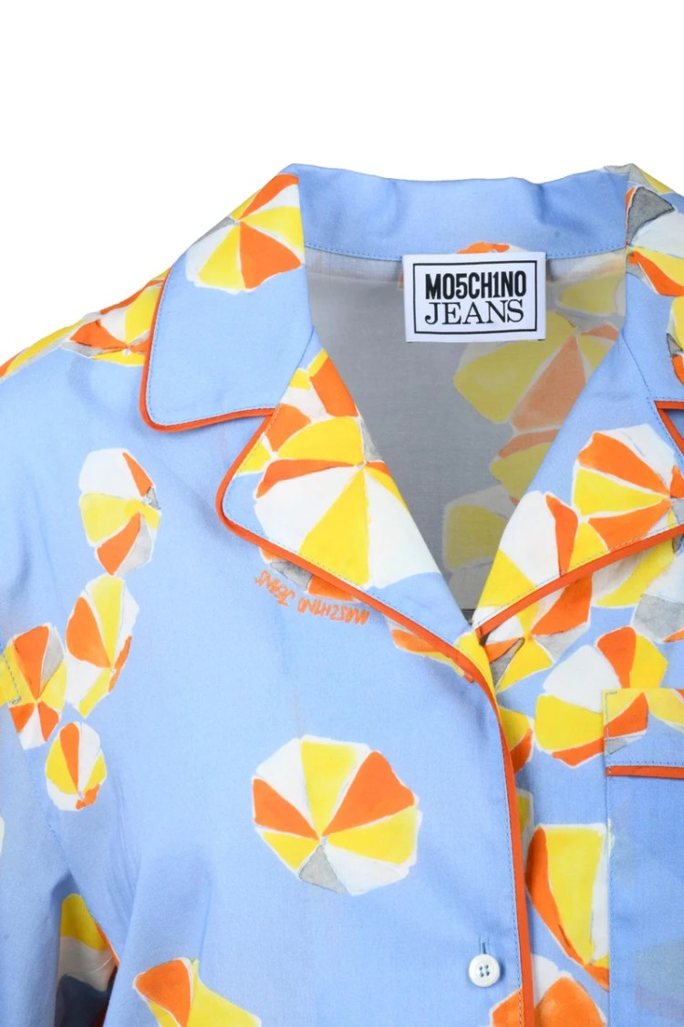 Mo5ch1no Jeans Cotton Shirt - Azul/Yellow