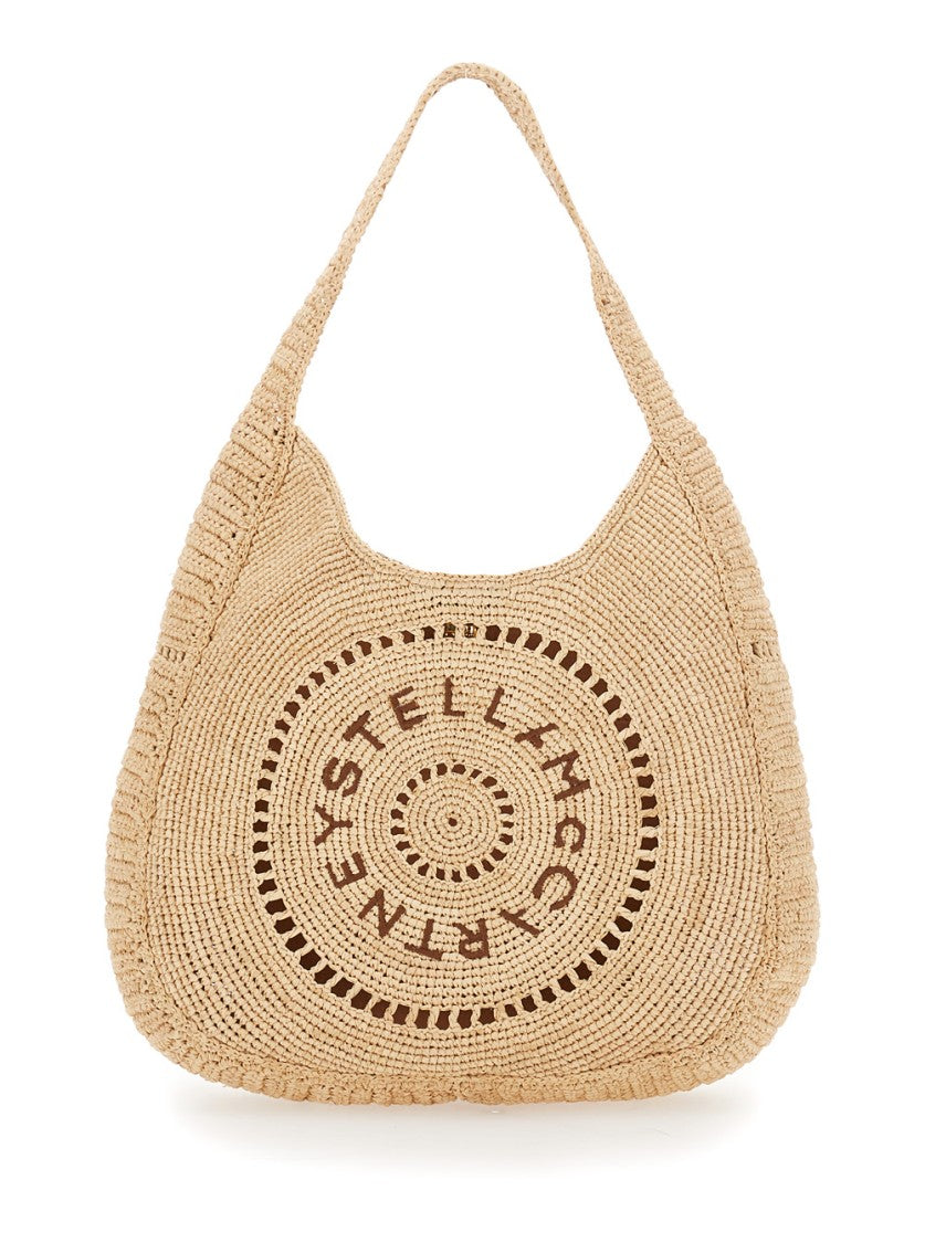 Stella Mccartney Logo Small Hobo Eco Crochet Raffia