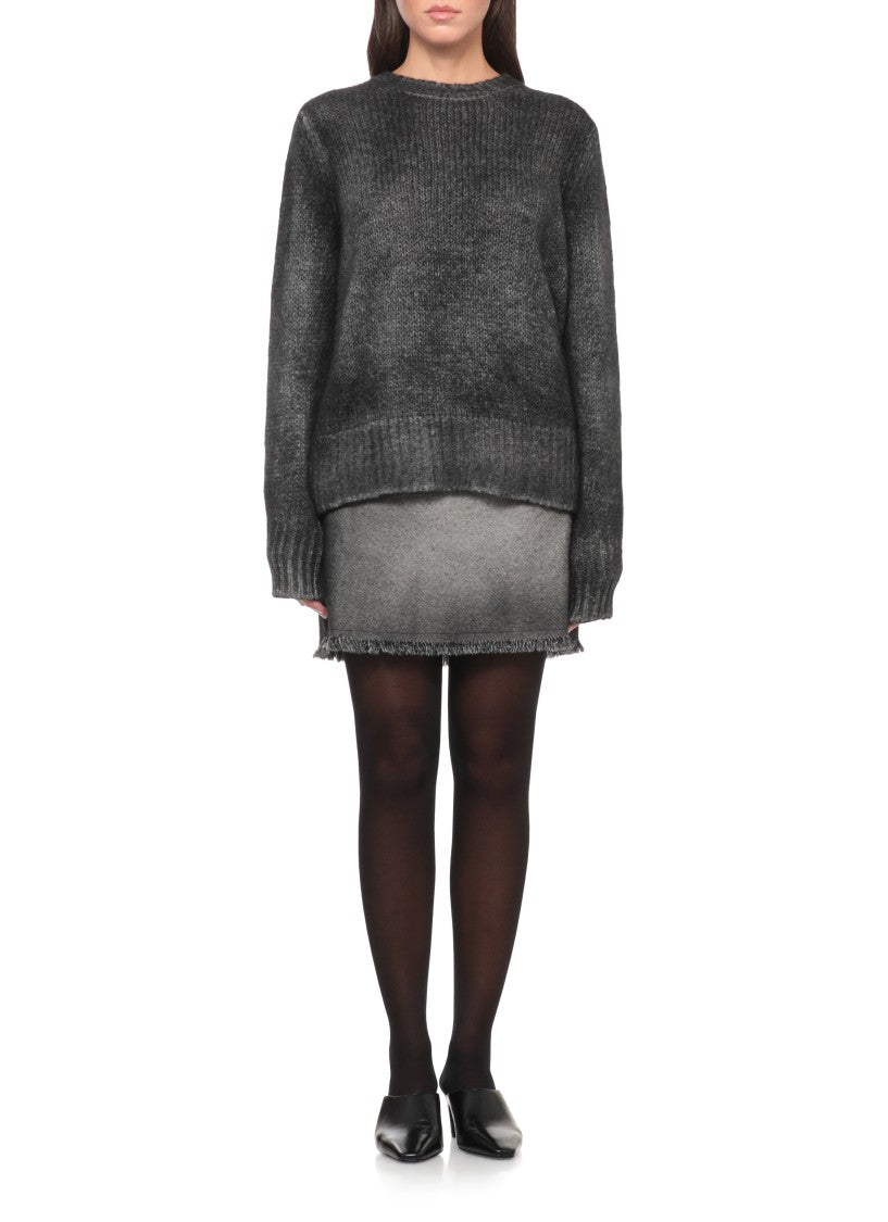Avant Toi Melange Knit Cashmere Sweater With Braided Pattern