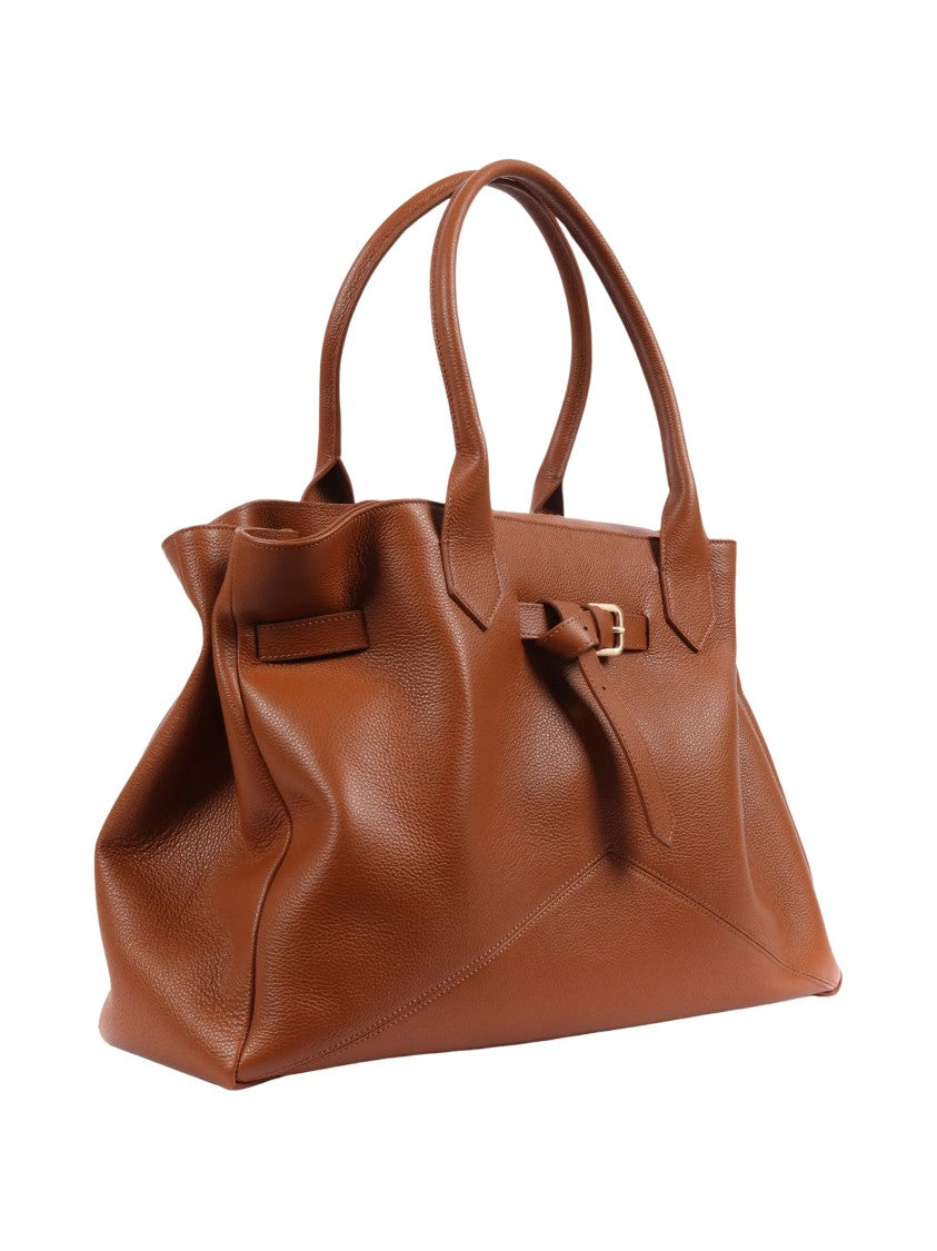 Ballantyne Kate Bag L Buckle Detail Structured Leather Tote Bag