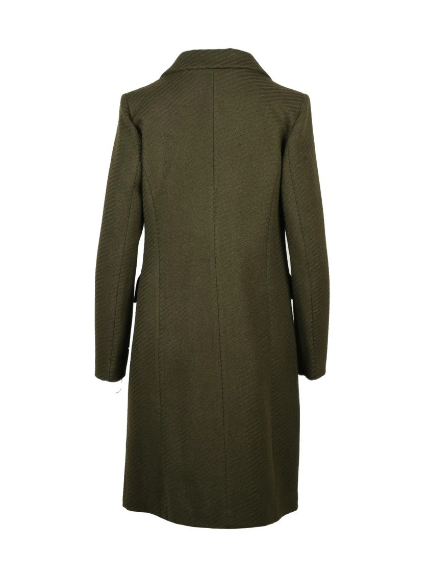 Lakore Green Fitted Wool-Blend Coat