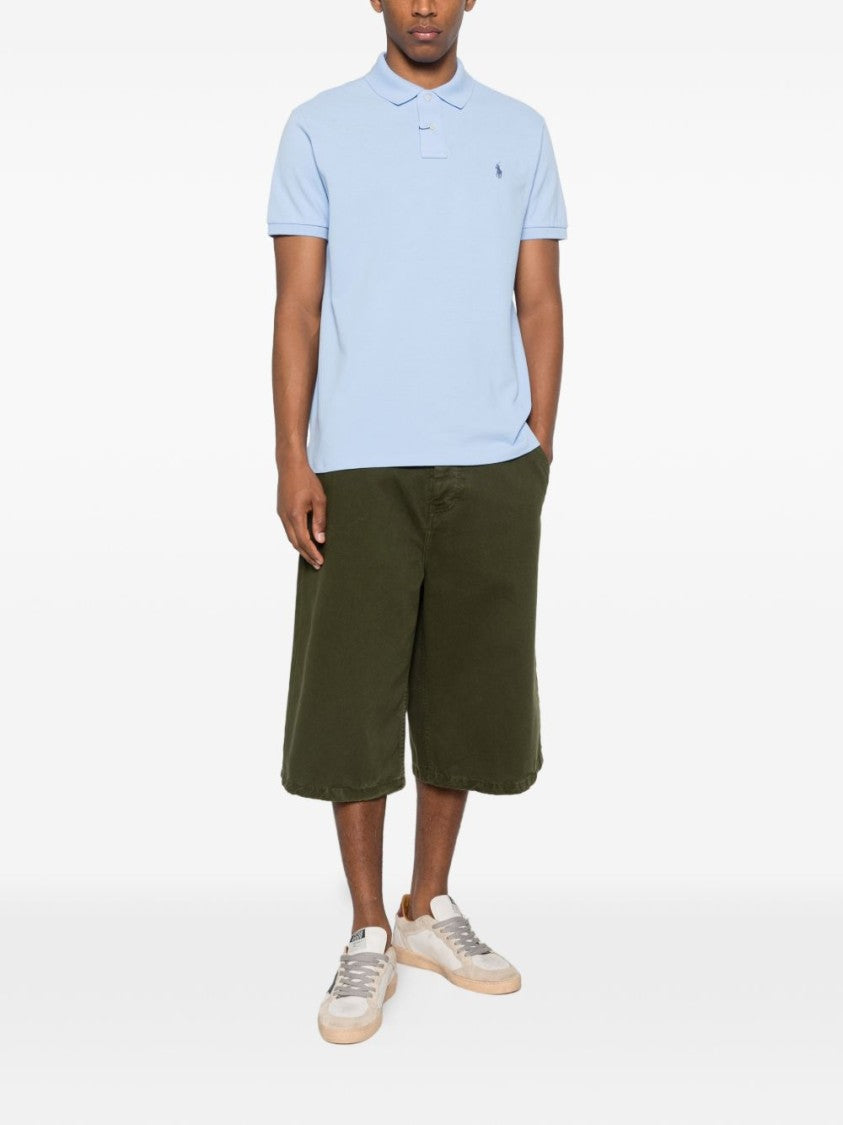Polo Ralph Lauren Short-Sleeve Polo Shirt In Light Blue Cotton
