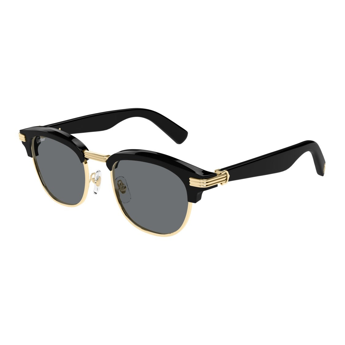 Cartier Ct0496s Classic Clubmaster Sunglasses With Bold Black Acetate