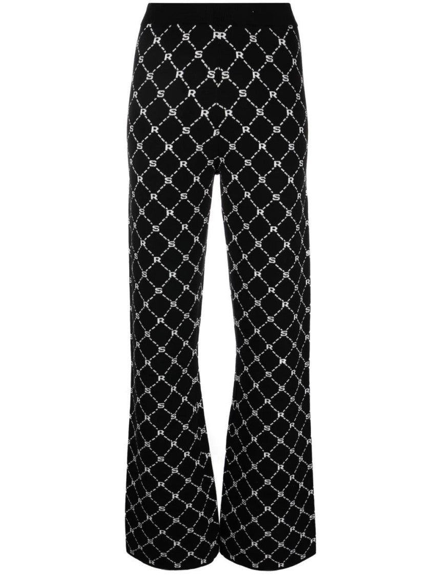 Sonia Rykiel Wide-Leg Trousers With Chain-Link Pattern And Fitted Waist