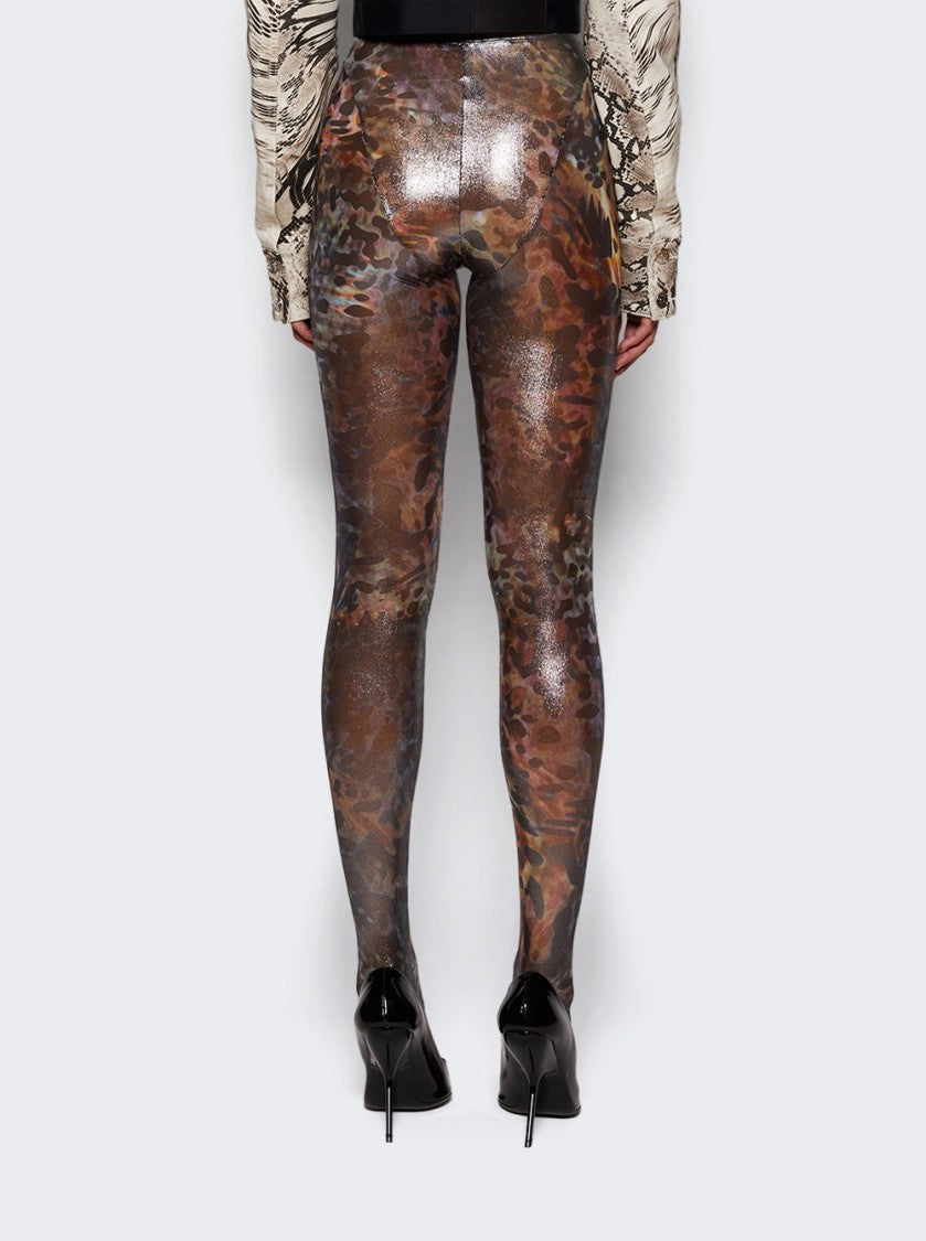 Mugler Printed Mesh Tights