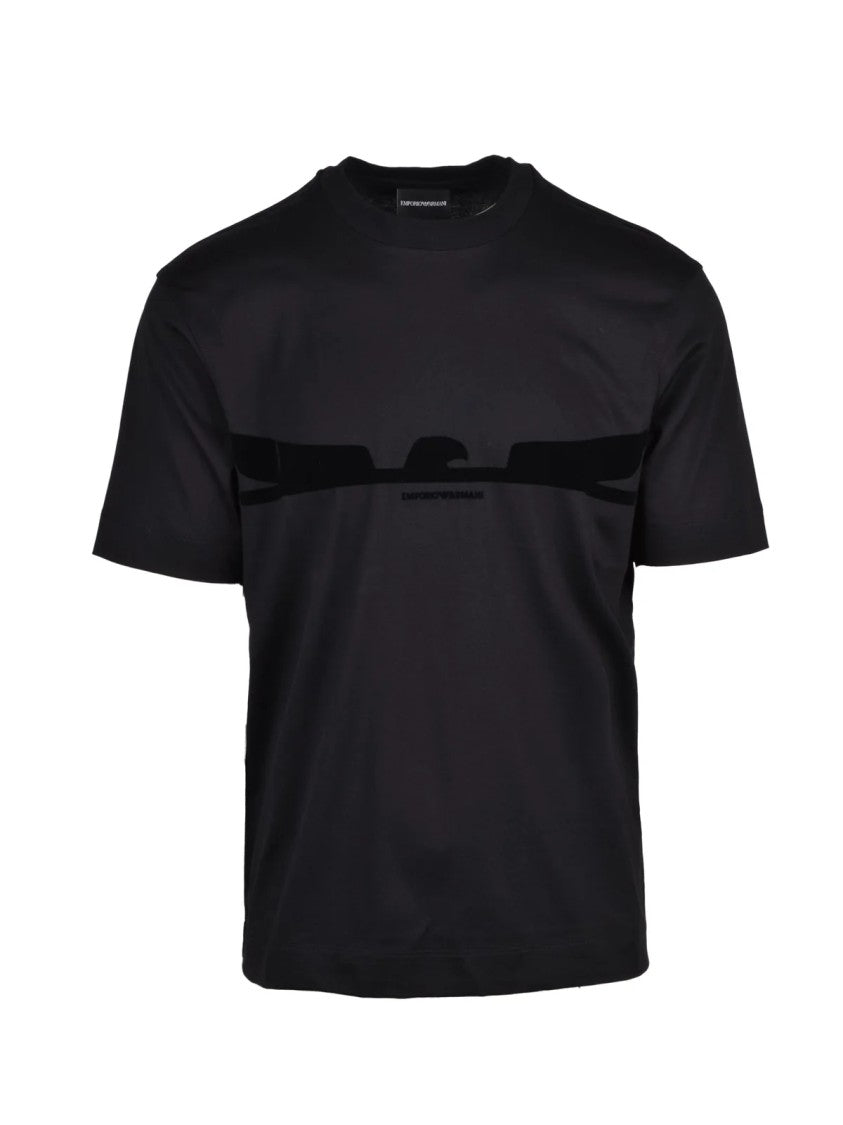 Emporio Armani Black Cotton Graphic T-Shirt