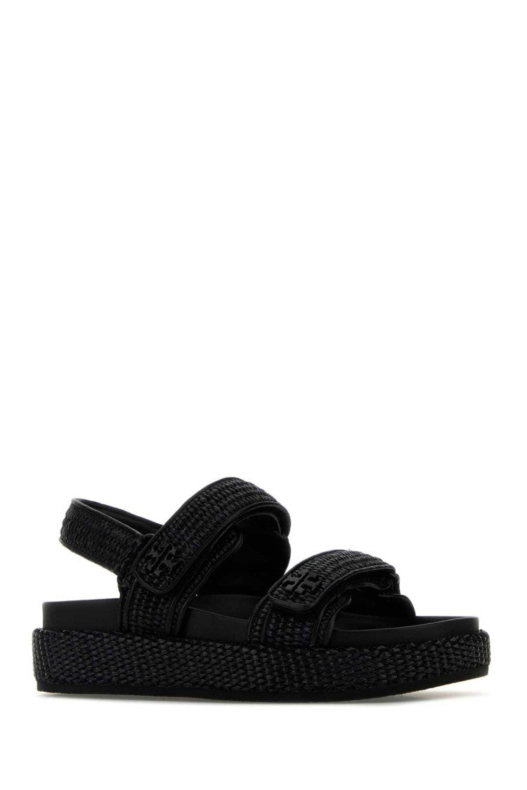 Tory Burch Black Raffia Kira Sandals