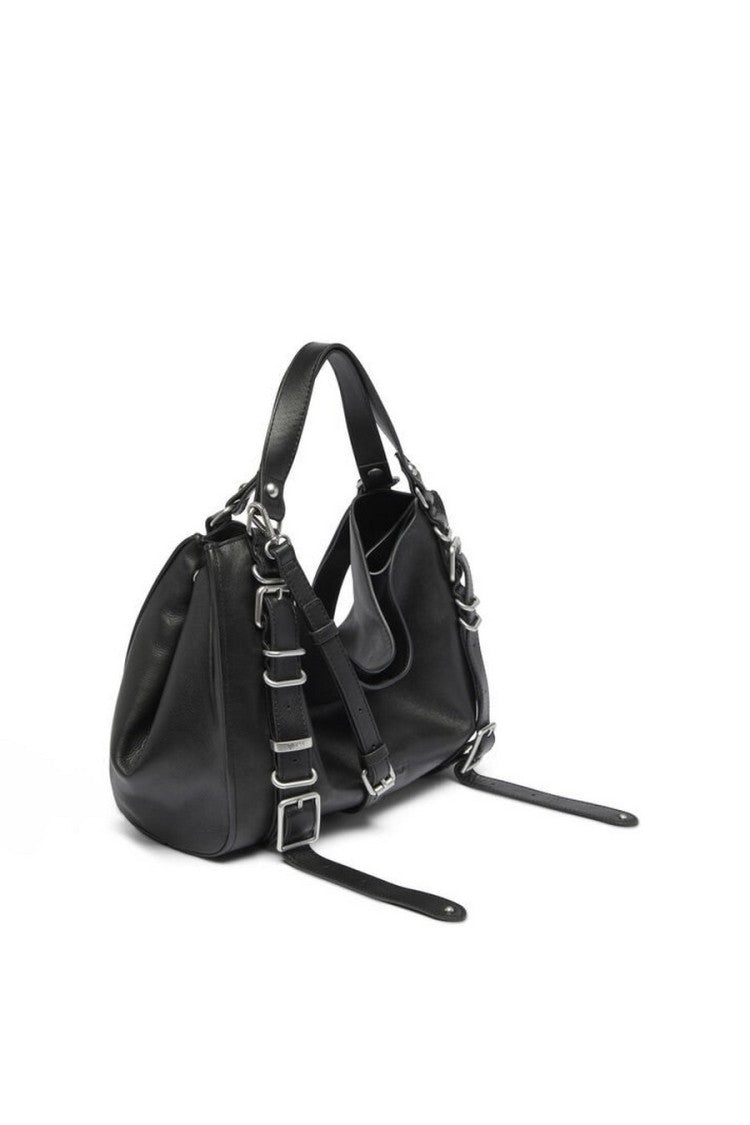 Diesel Black Leather Hobo Shoulder Bag