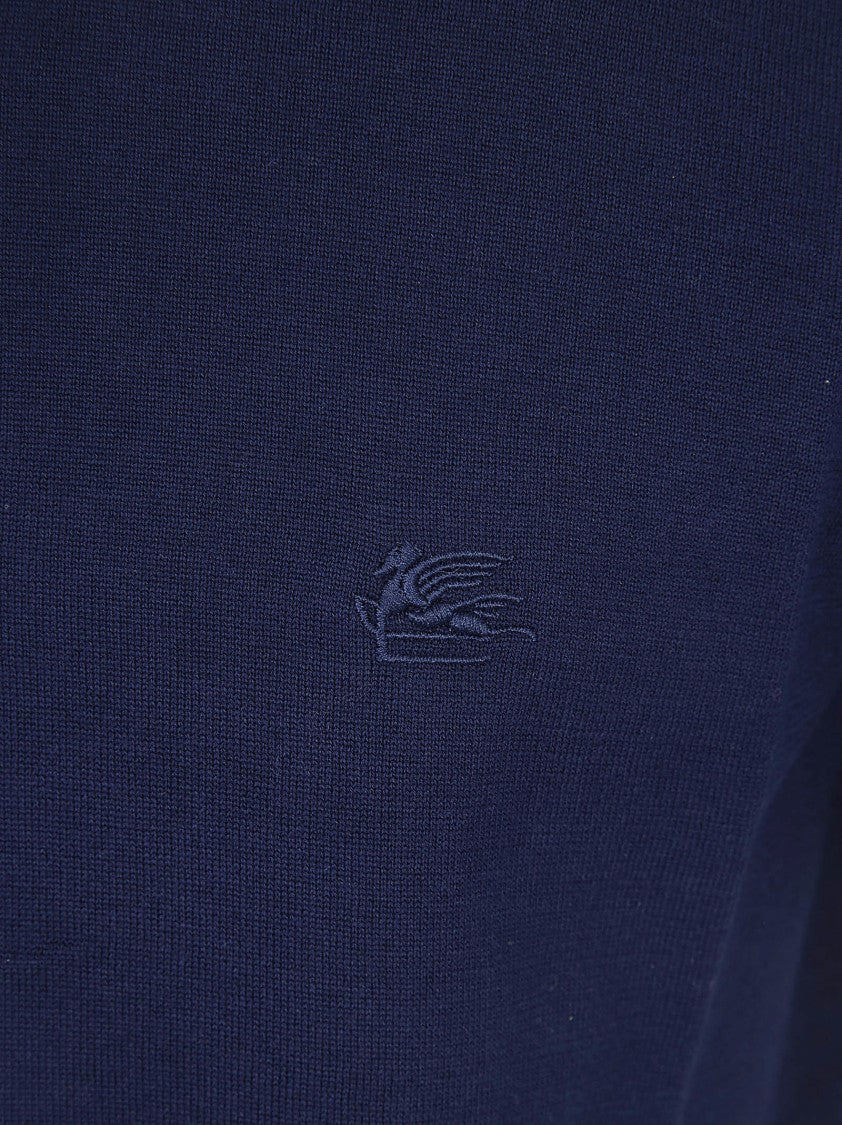 Etro Cotton Knit Polo Shirt With Classic Collar