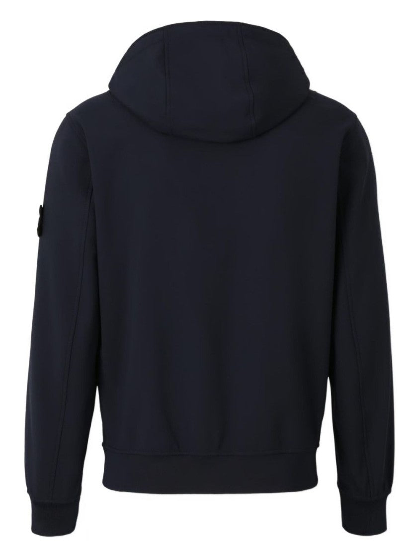 Stone Island Hooded Technical Jacket With Logo Badge