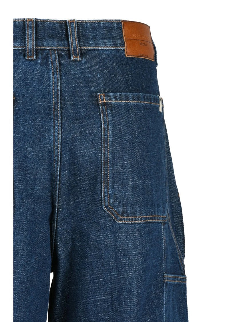 Max Mara Wide-Leg Jeans With Zip Closure And Utility Pockets
