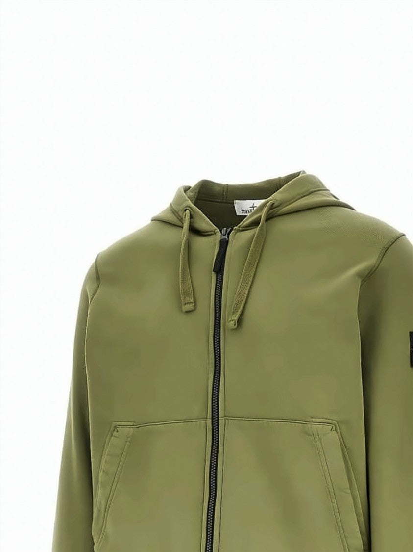 Stone Island Organic Cotton Fleece Zip-Up Hoodie