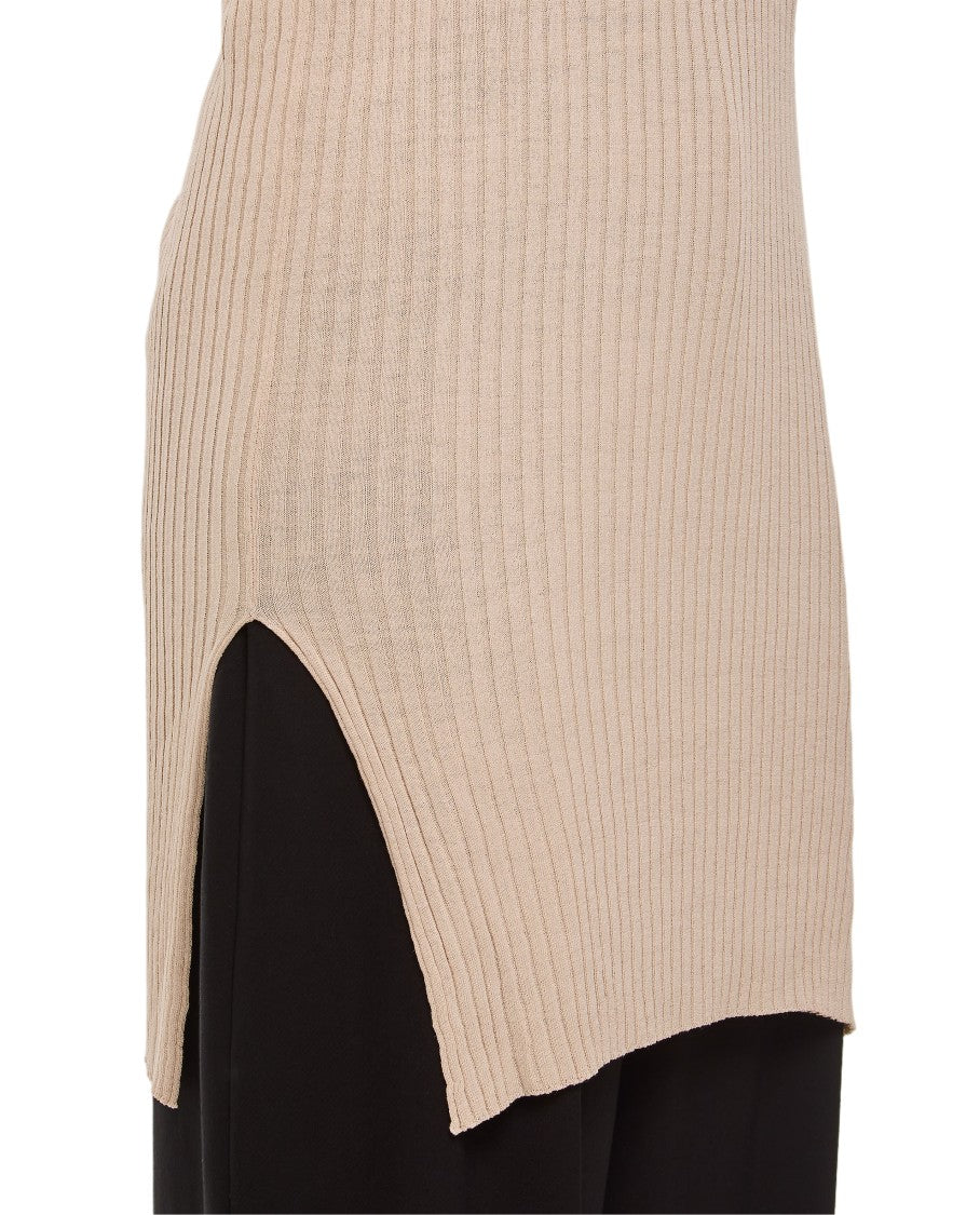 Quira Maxi-Length Silk Tank Top With Draped Side Details