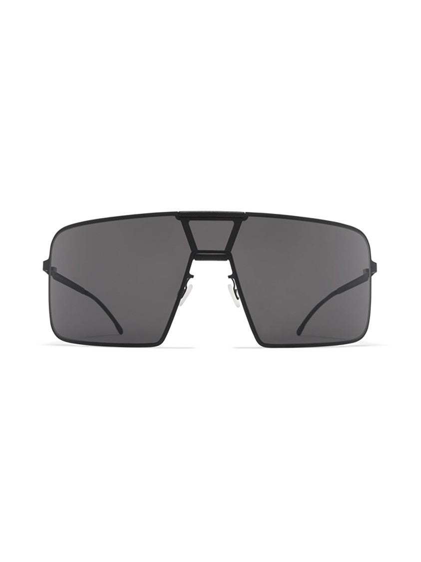 Mykita Geometric Black Aluminium Sunglasses With International Fit