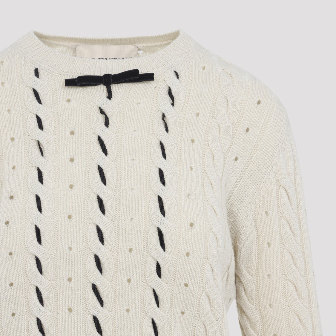 Valentino Betulla White Virgin Wool Sweater