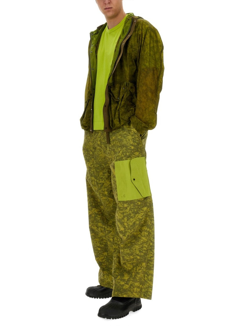 Ten C Wide-Leg Cargo Pants With Textured Pattern