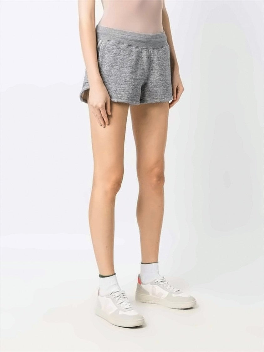 Golden Goose Heathered Grey Shorts With Elastic Waistband And Metallic Detail