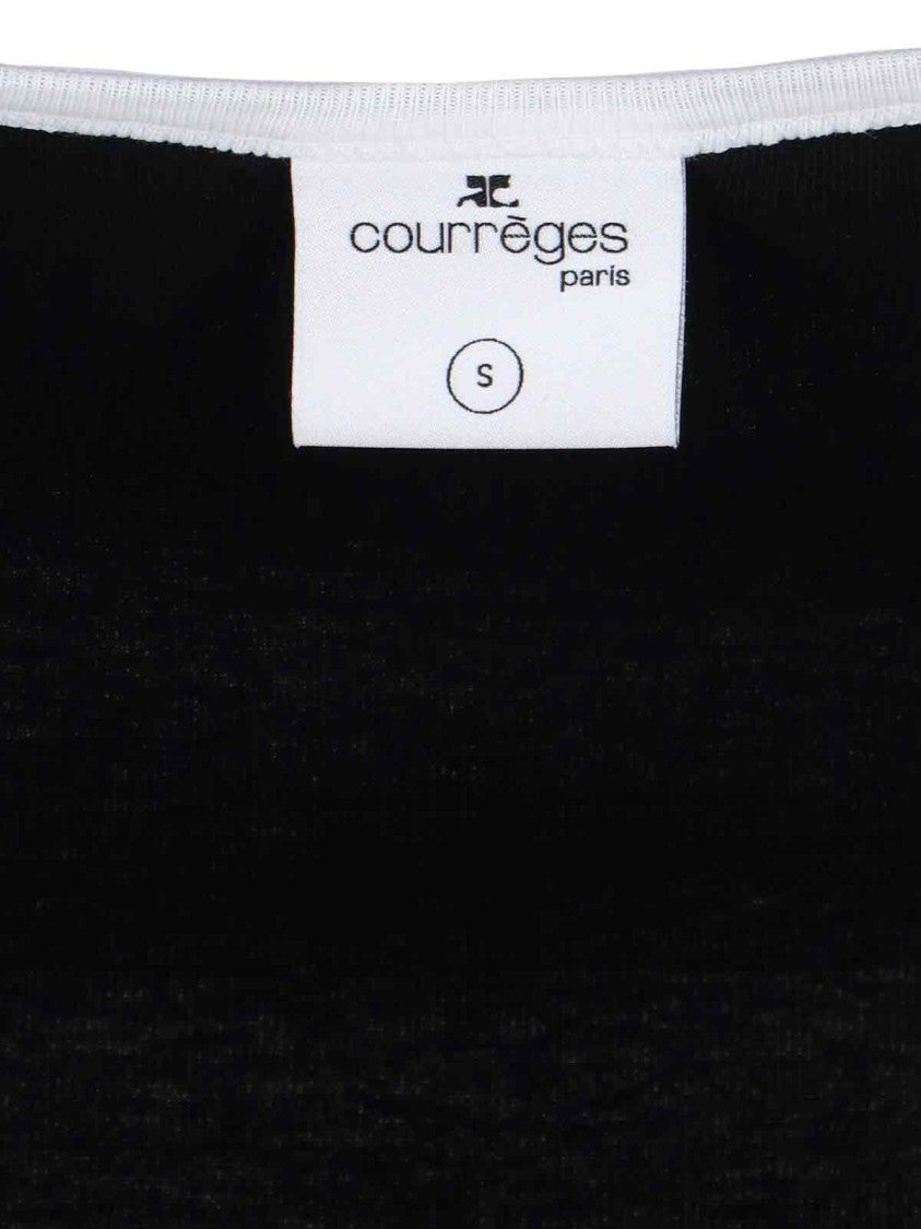 Courrèges Ribbed Black Cotton Mini Dress