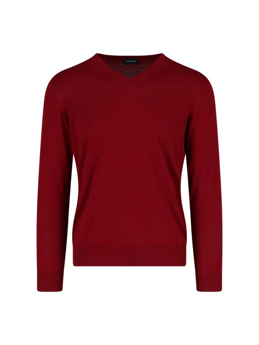 Drumohr V-Neck Sweater – Red