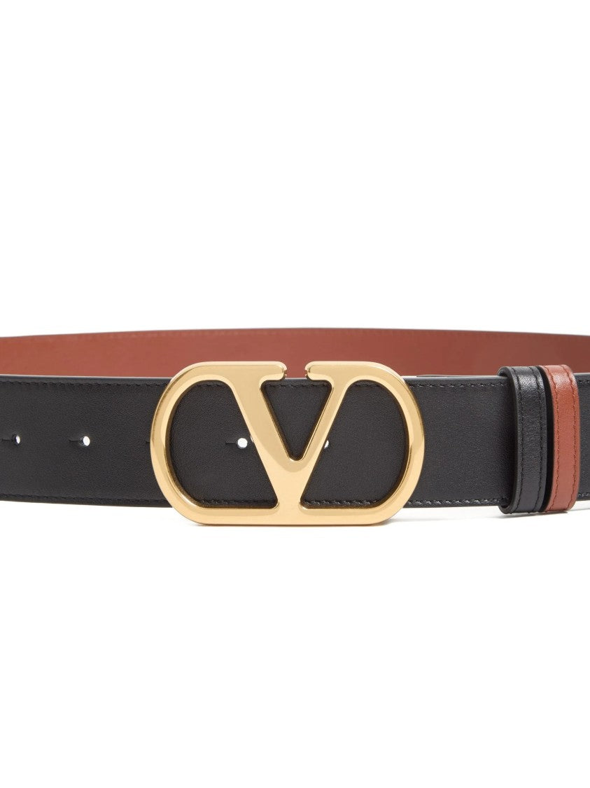 Valentino Vlogo Reversible Calf Leather Belt