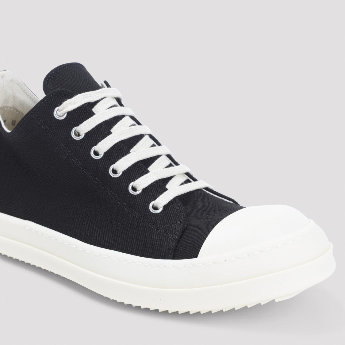 Drkshdw By Rick Owens Black Canvas Low Sneakers