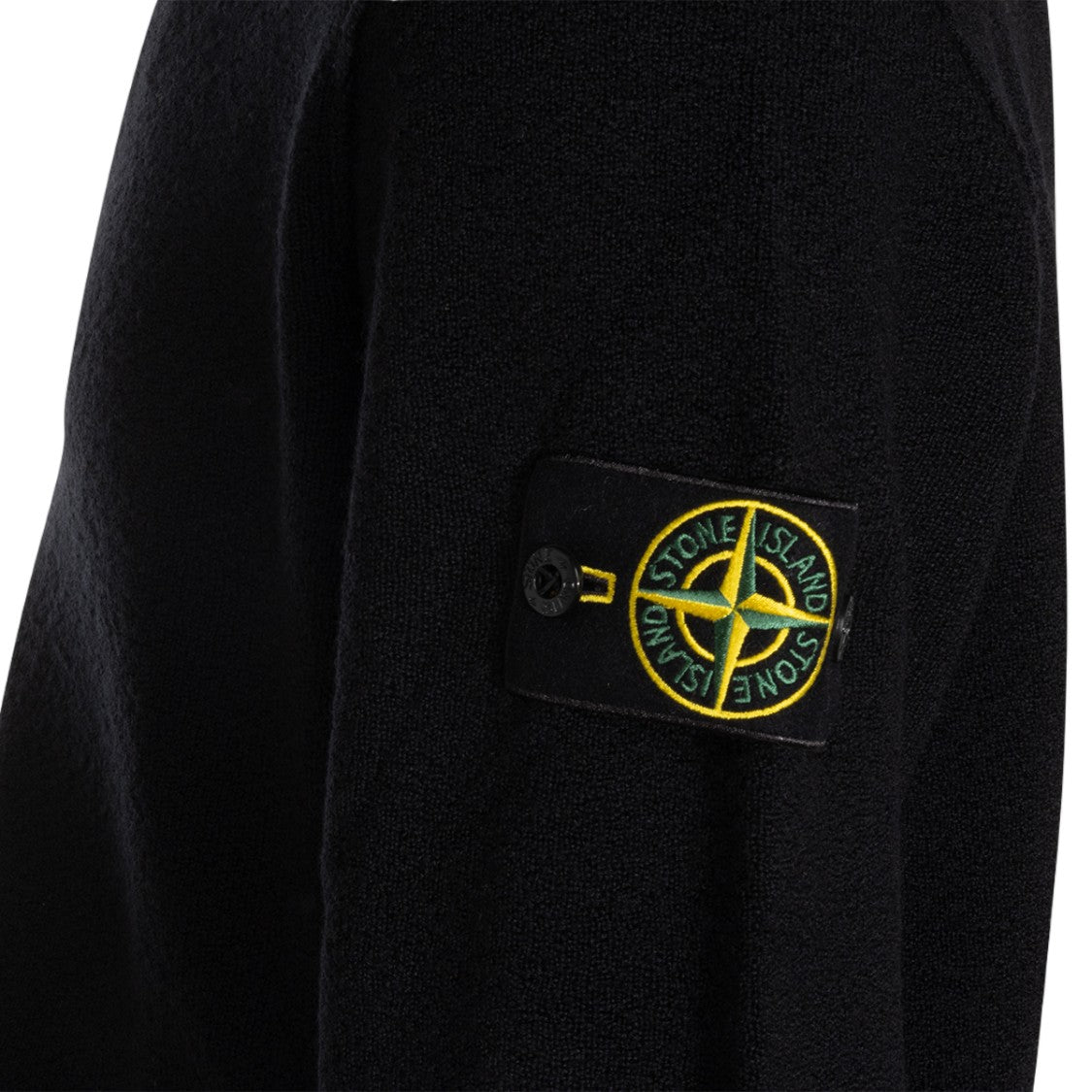 Stone Island Black Zip-Up Sweater With High Collar