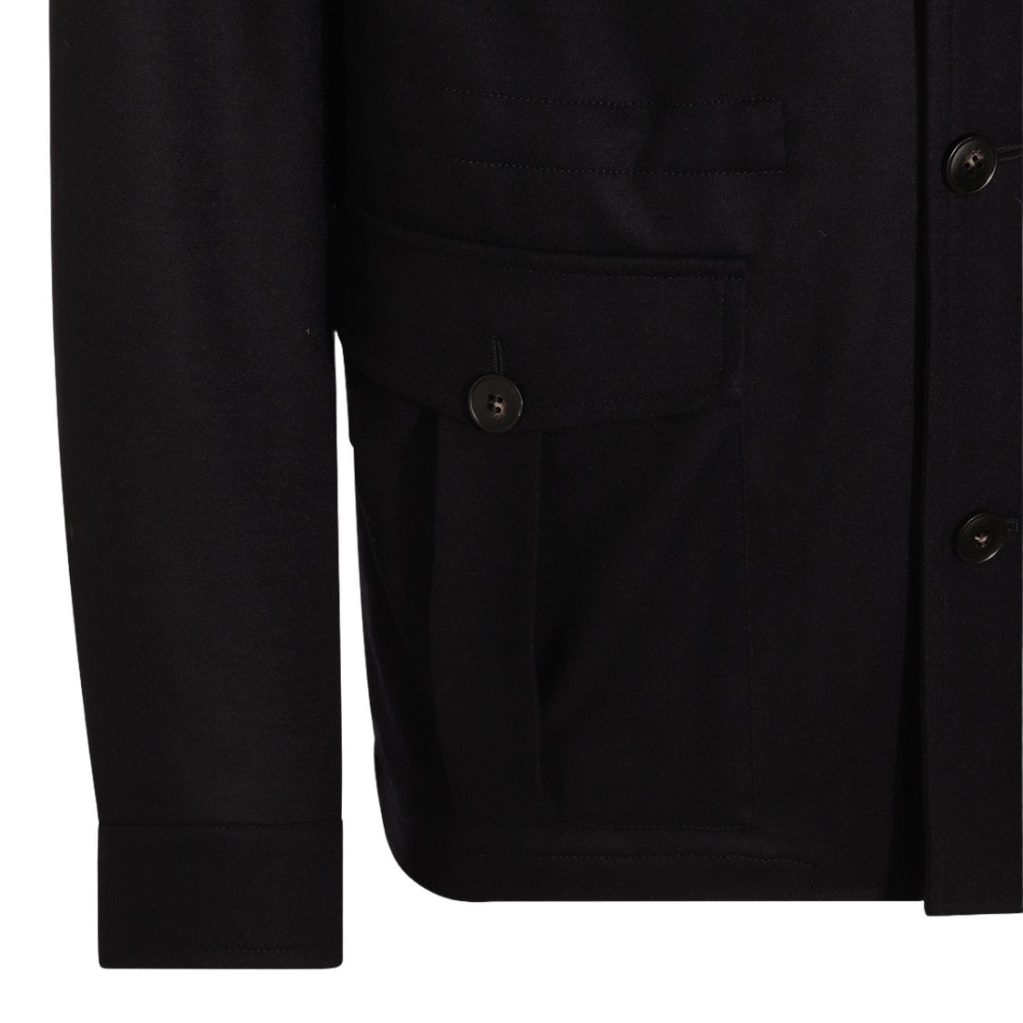 Canali Tailored Black Jacket With Structured Collar