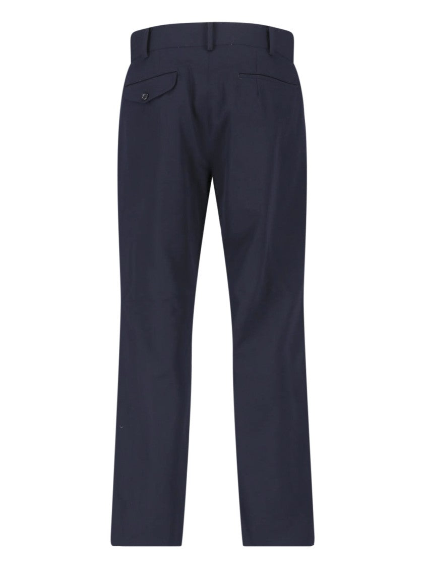 Comme Des Garçons Blue Tailored Straight-Leg Wool Trousers