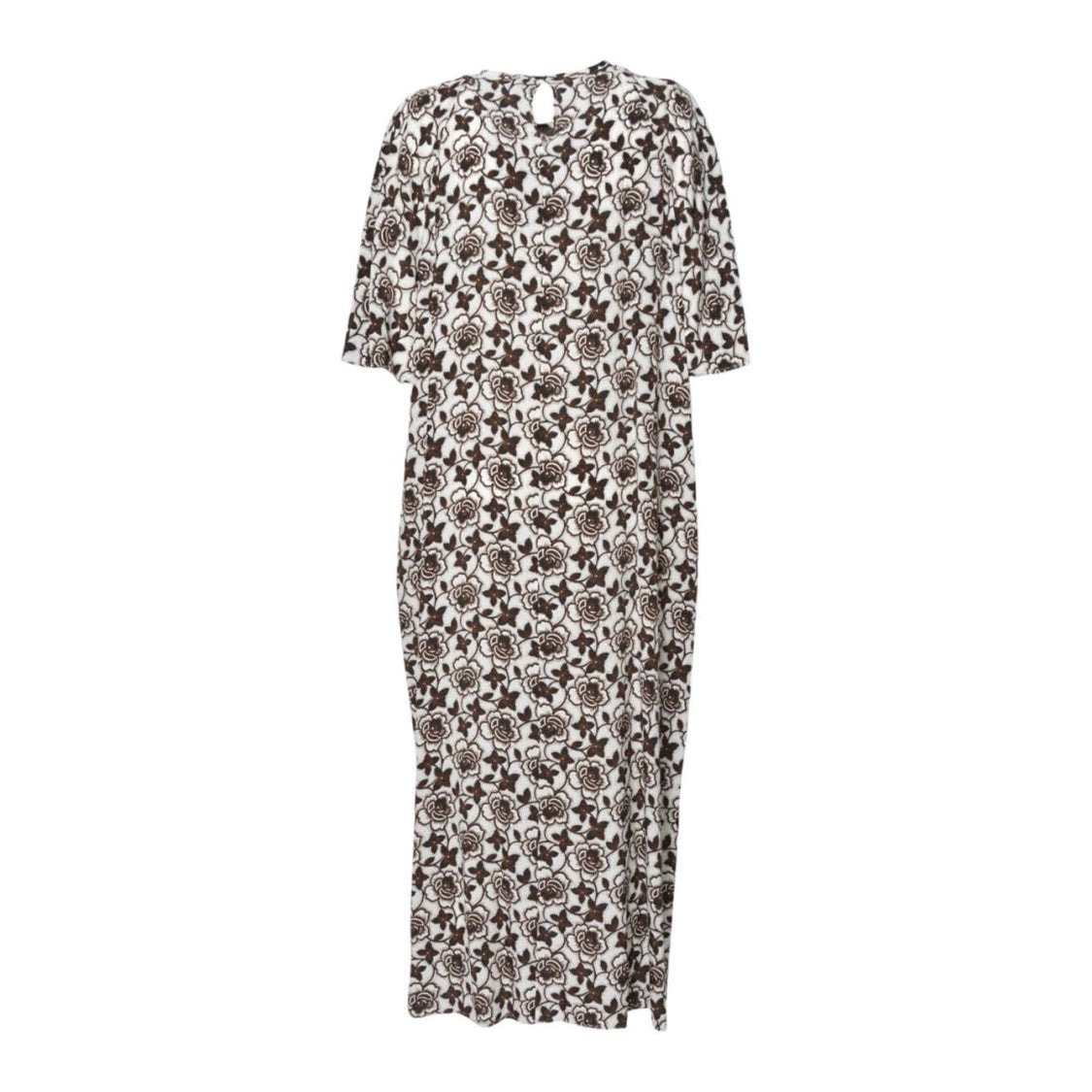 Max Mara Floral Pattern Maxi Dress With Short Sleeves