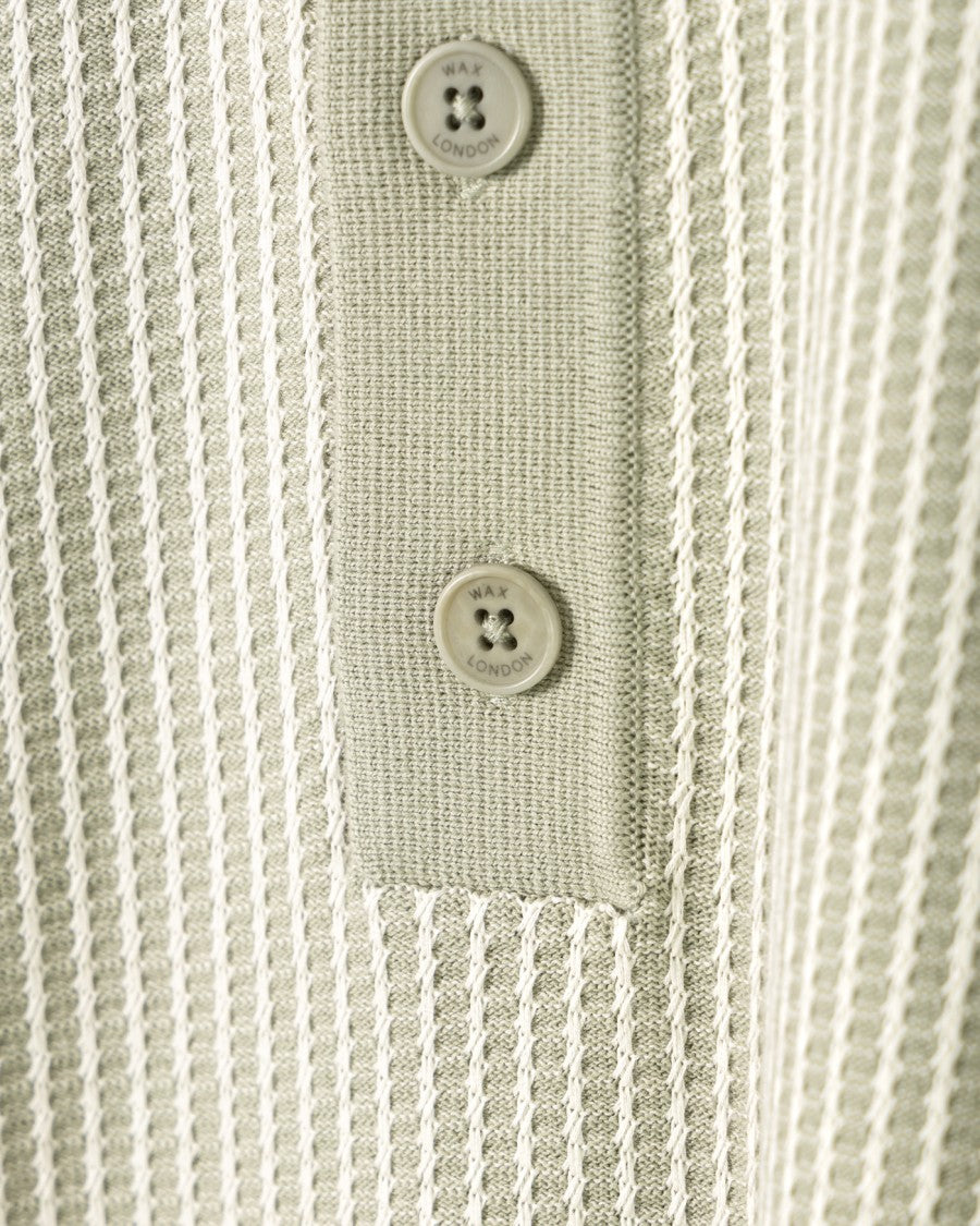 Wax London Relaxed Fit Polo With Two-Tone Ladder Stitch Design